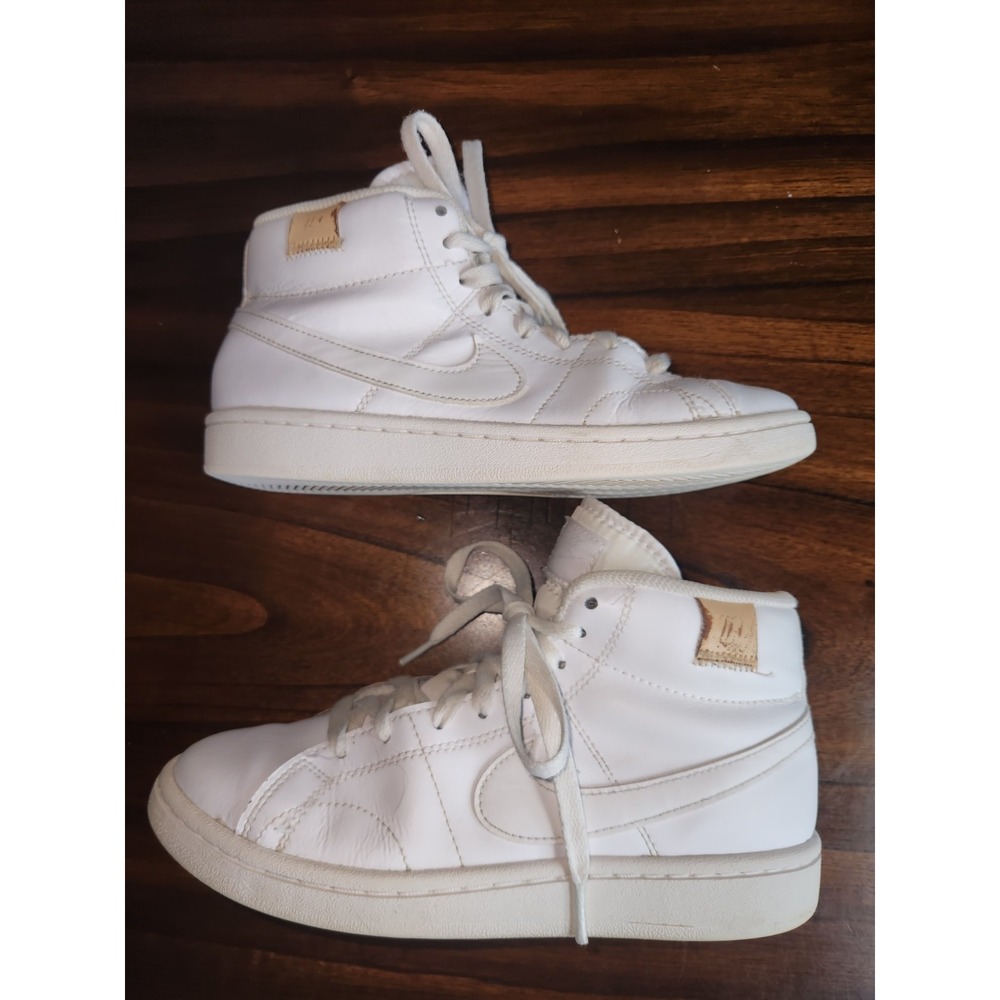 Nike Court Royale 2 Mid Triple White - Women's 6.5 White Leather shoes - Picture 2 of 13